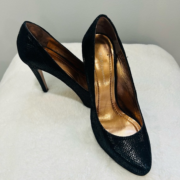 BCBG platform shoes, size 7.5, BLACK, heel 5', Worn once, good condition. - Picture 1 of 11
